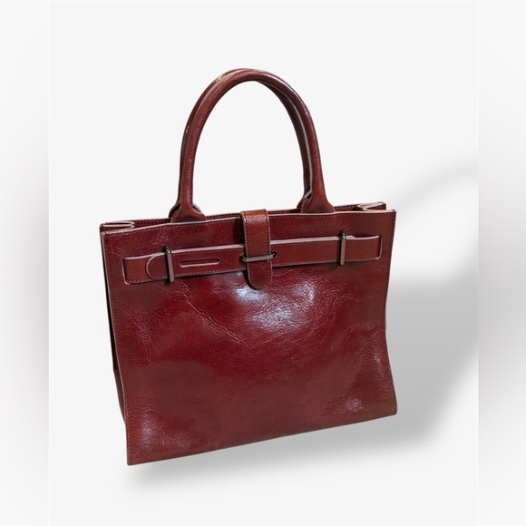 FURLAMaroon Leather Small Tote Bag